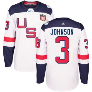 Kinder Team USA #3 Jack Johnson Authentic Weiß Heim 2016 World Cup Hockey